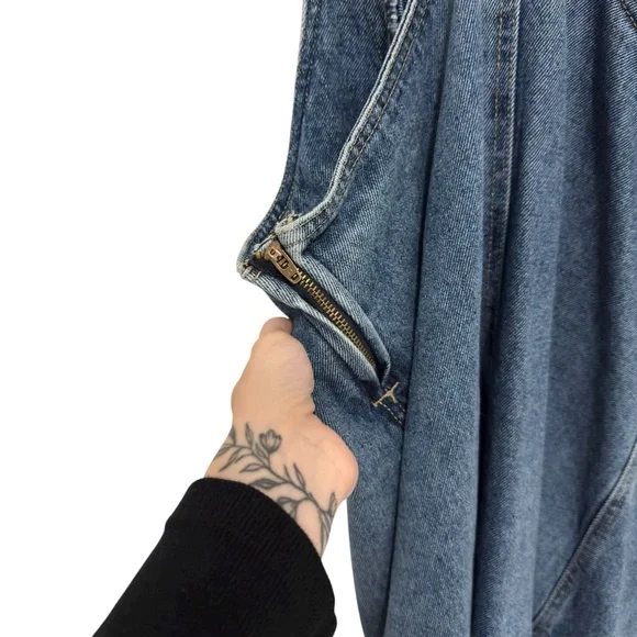 Celebrity Pink Blue Denim Overall Dress - Picture 4 of 4